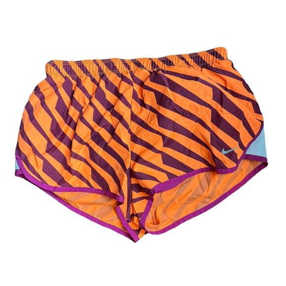 Nike Dri-Fit Striped Orange and Purple Running Shorts Size S - Picture 1 of 6